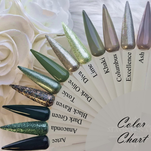 Preview: Herbst Farbpalette - Farbtips Nägel Nails Nageldesign Grün Grau Nude Gold