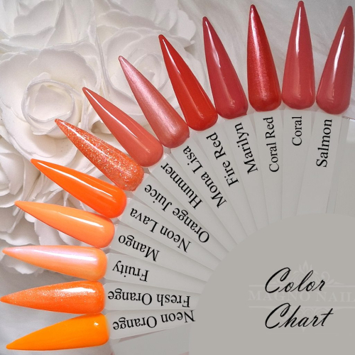 Preview: Neon Orange Farbpalette Nageltips Nägel Tips Color Pops