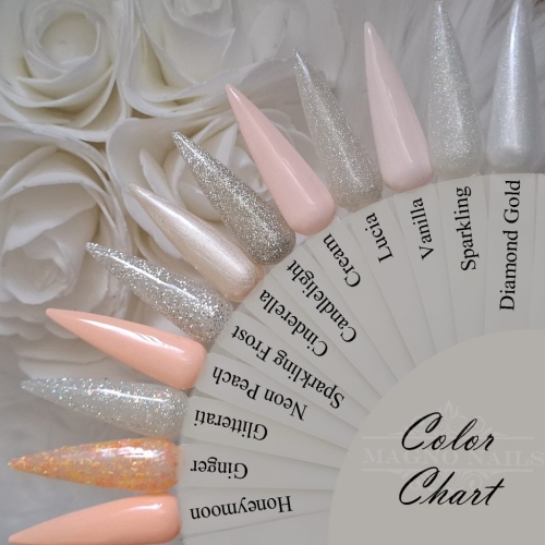 Preview: Neon Apricot Pfirsich Nägel Palette Glitter Glitzer Nageldesign