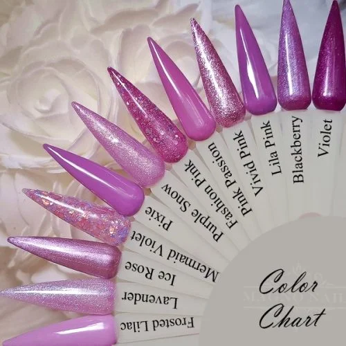 Lila Flieder Violett Lavender Farbpalette Nageltips Nageldesign Nail Präsentation