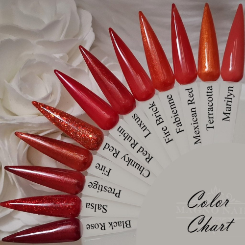 Preview: Rot Feuerrot Glitter Glitzer Perl Metallic Farbpalette Farbtips Nageltips Nägel Herbstnägel