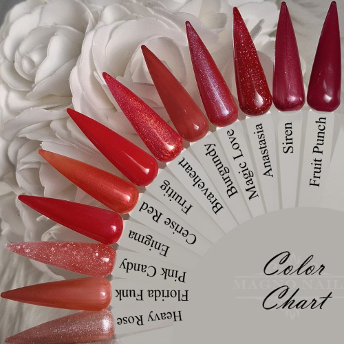 Preview: Nail Color Chart Red - Farbpalette Nägel
