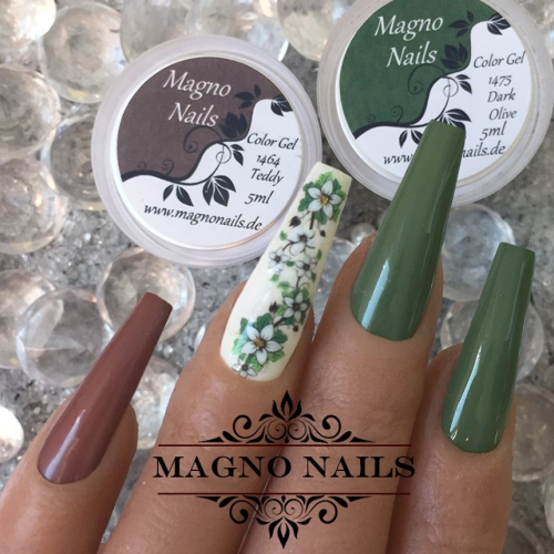 Preview: Naildesign Ideen - Herbst Nägel Braun Grün Militär