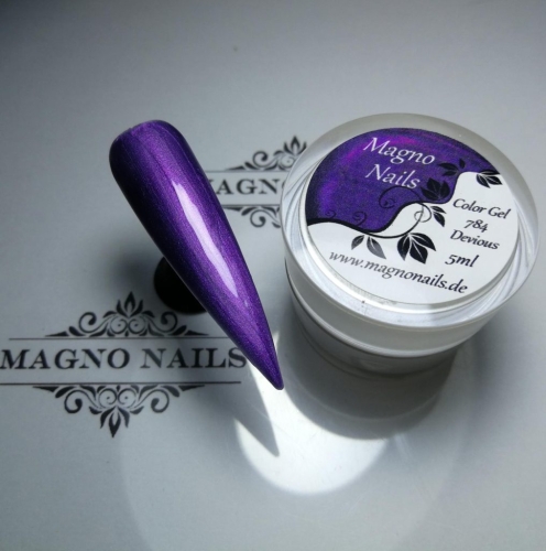 Preview: Lila Metallic Perl Pearl UV Gel aufgetragen deckend