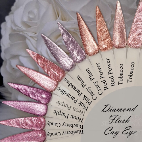 Preview: Farpalette Disco Cat Eye Catexye Gele Flakes Refkektierend Farbkarte Diamond Nageldesign Nail Nägel