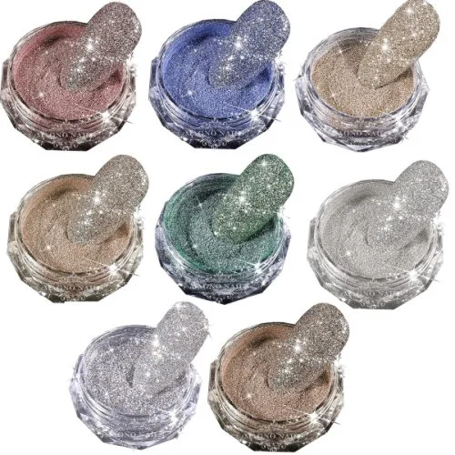 Nail Art Crystal / Disco Glam Powder - Diamond Glitter Puder Set Nägel Nail art Nailart Nageldesign Nagel