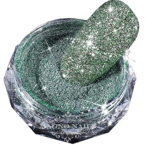 Nail Art Crystal Glam Powder - Diamond Glitter Puder - light green