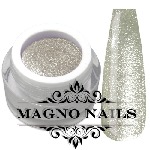 Hellgold White Gold Glitter Chrome Gel Glitzer