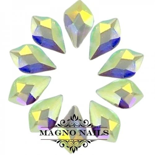 Overlay - Glas Strasssteine - Elipse 5 x 8mm - Crystal AB Nageldesign Nägel Schmuck Nails 