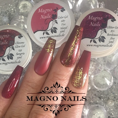 Preview: Nageldesign Ideen mit weirot für Herbstnägel