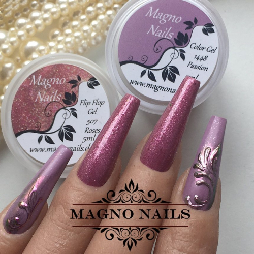 Preview: Naildesign Ideen - Herbst Nägel Braun Nude Lila