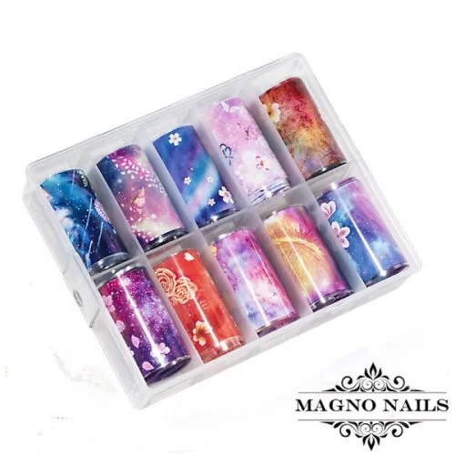 Nail Art Transfer Folien Set - Flowers Nagelfolie Nageldesign Folie Tranferfolie Nailart