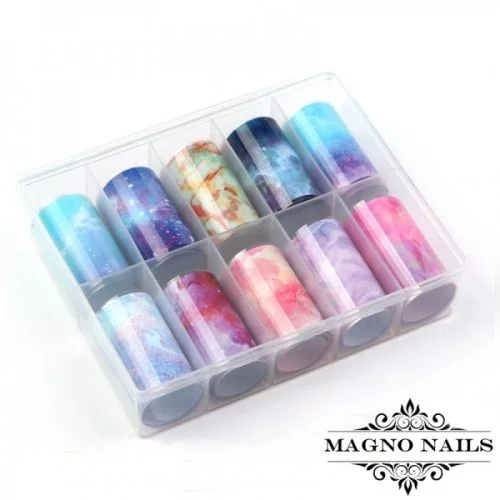 Nail Art Transfer Folien Set - Aquarell Nagelfolie Nageldesign Folie Tranferfolie Nailart