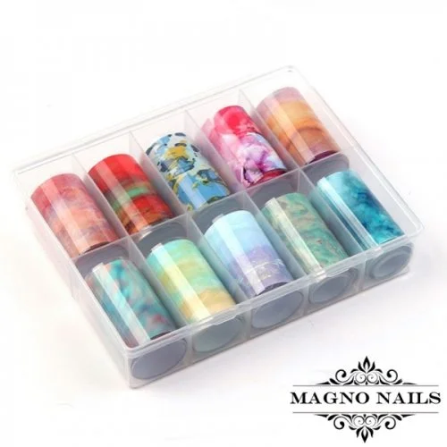 Nail Art Transfer Folien Set - Aquarell Nagelfolie Nageldesign Folie Tranferfolie Nailart