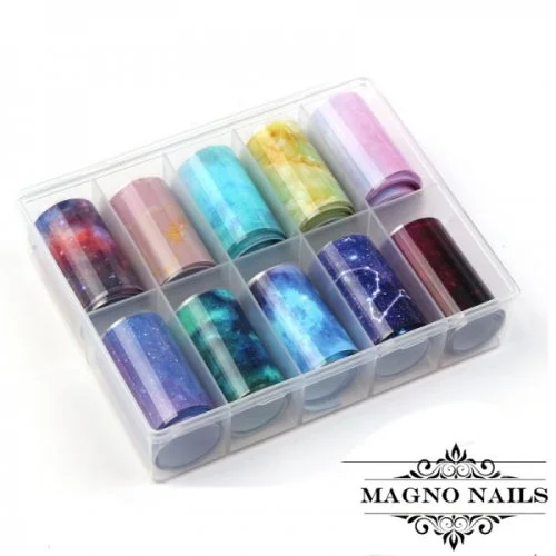 Nail Art Transfer Folien Set - Galaxy Nagelfolie Nageldesign Folie Tranferfolie Nailart