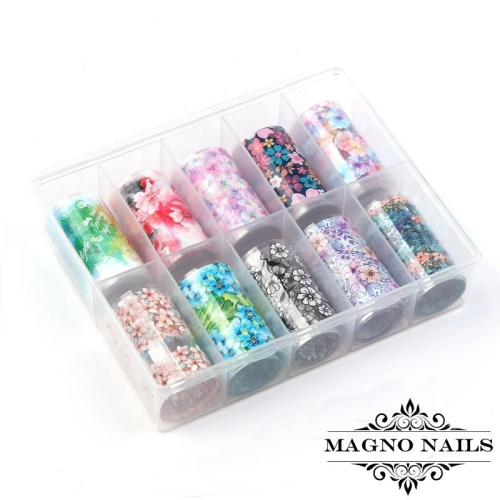 Nail Art Transfer Folien Set - Flowers Nagelfolie Nageldesign Folie Tranferfolie Nailart