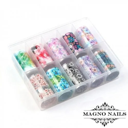 Nail Art Transfer Folien Set - Flowers Nagelfolie Nageldesign Folie Tranferfolie Nailart