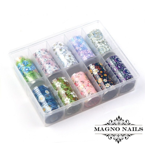 Nail Art Transfer Folien Set - Flowers Nagelfolie Nageldesign Folie Tranferfolie Nailart