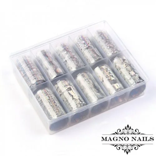 Nail Art Transfer Folien Set - Holographic Nagelfolie Nageldesign Folie Tranferfolie Nailart