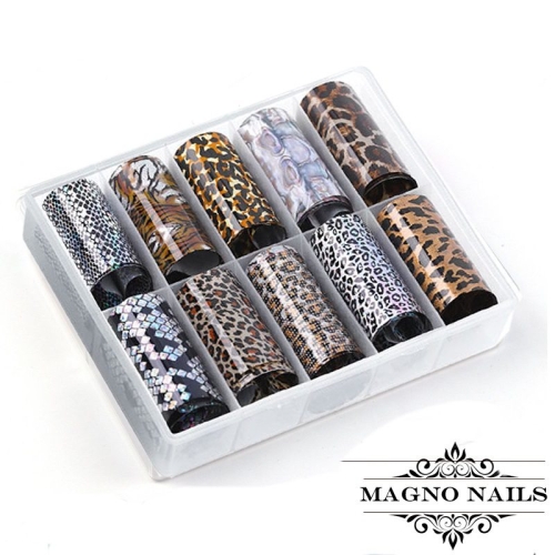 Nail Art Transfer Folien Set - Animal Print Nagelfolie Nageldesign Folie Tranferfolie Nailart