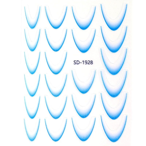 Preview: 2D French Line - Ombré French Sticker blau SD-1928