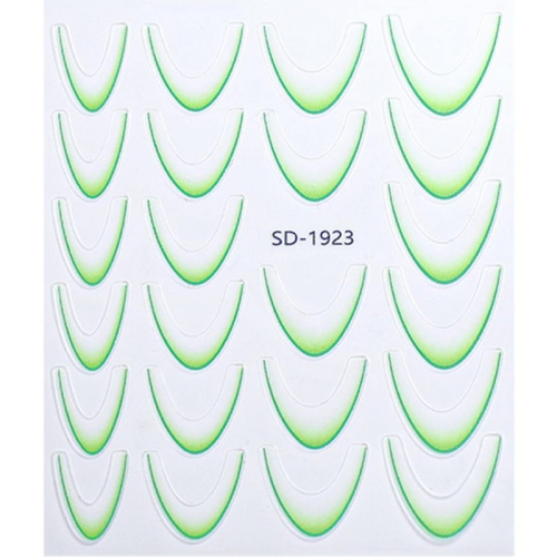 Preview: 2D French Line - Ombré French Sticker grün SD-1923