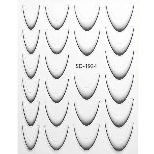 Preview: 2D French Line - Ombré French Sticker schwarz SD-1934