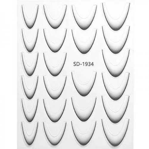 2D French Line - Ombré French Sticker schwarz SD-1934