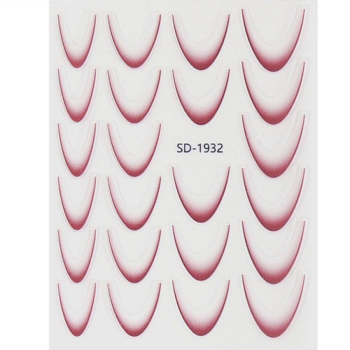 Preview: 2D French Line - Ombré French Sticker weinrot SD-1932