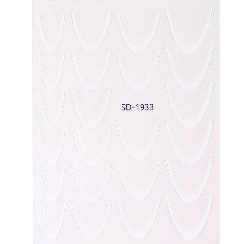 Preview: 2D French Line - Ombré French Sticker weiß SD-1933