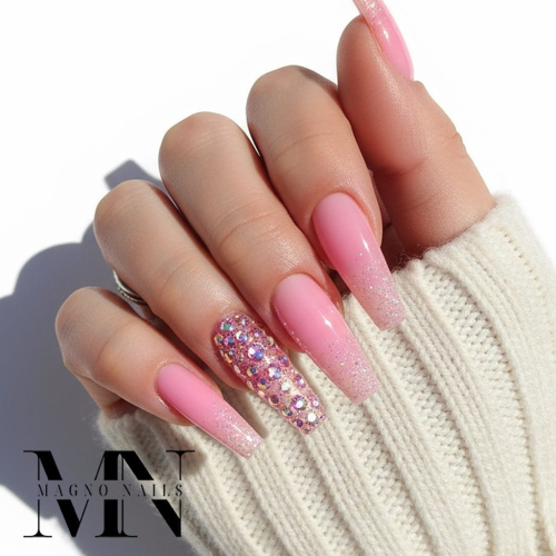 Preview: Make-up Gel neon Pink - mit Glitter und Strassteinen