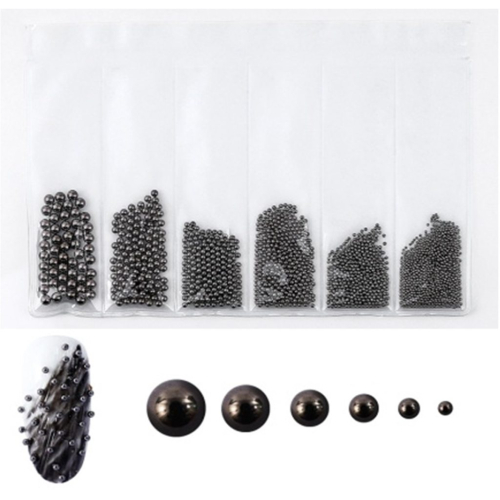 Nail Art Glasperlen - in 6 Größen schwarz Nägel Nail art Nailart Nageldesign Nagel