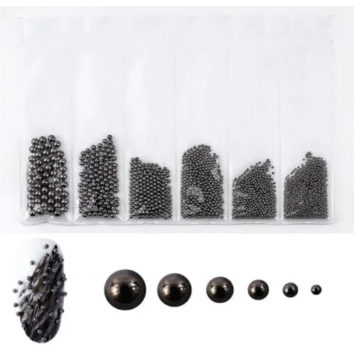 Nail Art Glasperlen - in 6 Größen schwarz Nägel Nail art Nailart Nageldesign Nagel