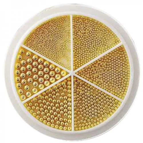 Nail Art Glasperlen - Glass Beads - in 6 Größen gold Nägel Nail art Nailart Nageldesign Nagel