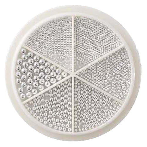 Nail Art Glasperlen - Glass Beads - in 6 Größen - light silver Nägel Nail art Nailart Nageldesign Nagel