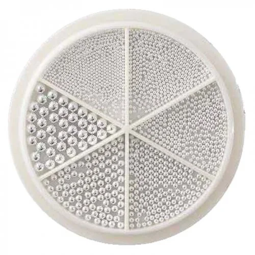 Nail Art Glasperlen - Glass Beads - in 6 Größen - light silver Nägel Nail art Nailart Nageldesign Nagel