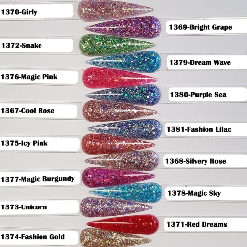 Preview: Nail Bunte Glitter Gele - Lila Blau Rot Beige Mixglitter
