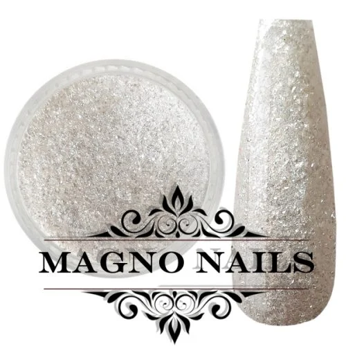 Crystal Pigment - Metallic Effekt - Satin white Nailart Nail art