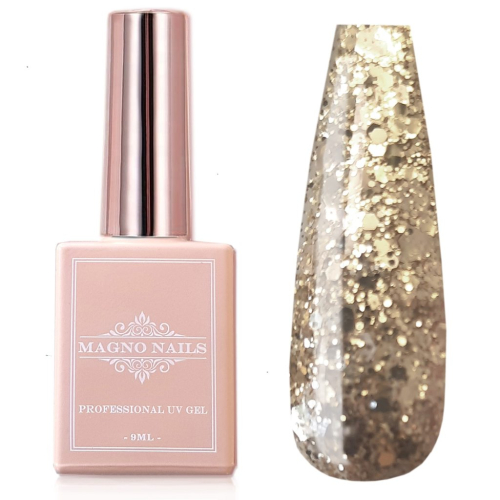 Preview: UV Gel - 6015 - Glitter Gel Lack - Heat of Gold