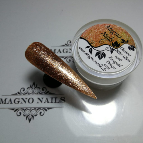 Preview: UV Gel - 1906 - Chrome Glitter Glam Gel - Rosegold Deluxe