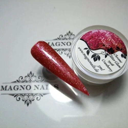 UV Gel - 1908 - Chrome Glitter Glam Gel - Cranberry