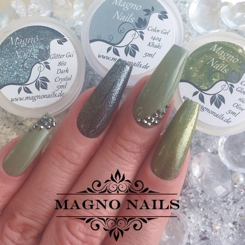 Preview: Herbstnägel - Olivegrün Dunkelgrün Khaki