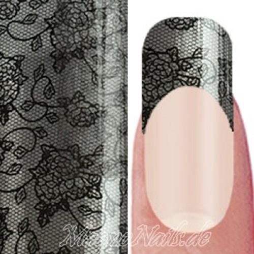 Nail Art Transfer Folie 1m - Nail Foil -  Lace Black Nagelfolie Nageldesign Folie Tranferfolie Nailart