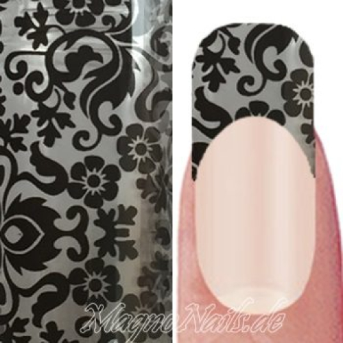 Nail Art Transfer Folie 1m - Nail Foil -  Lace Black Nagelfolie Nageldesign Folie Tranferfolie Nailart