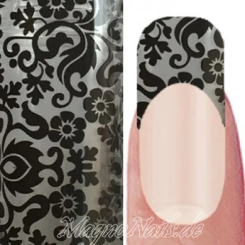 Nail Art Transfer Folie 1m - Nail Foil - Lace Black Nagelfolie Nageldesign Folie Tranferfolie Nailart