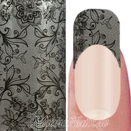 Nail Art Transfer Folie 1m - Nail Foil -  Lace Black Nagelfolie Nageldesign Folie Tranferfolie Nailart