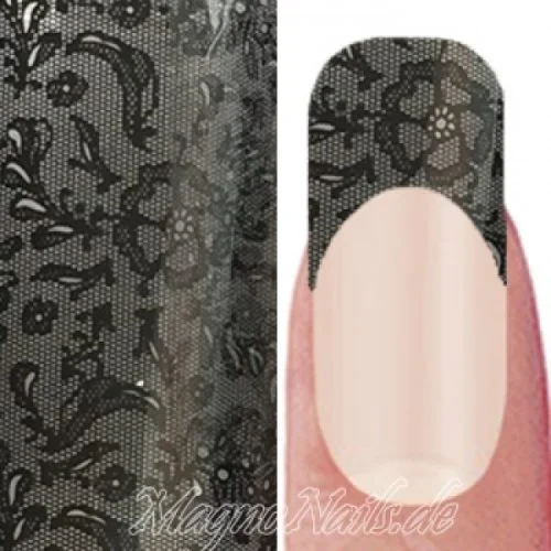 Nail Art Transfer Folie 1m - Nail Foil - Lace Black Nagelfolie Nageldesign Folie Tranferfolie Nailart