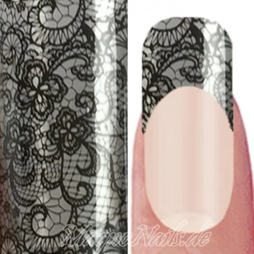 Nail Art Transfer Folie 1m - Nail Foil - Lace Black Nagelfolie Nageldesign Folie Tranferfolie Nailart