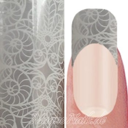 Nail Art Transfer Folie 1m - Nail Foil -  Lace White Nagelfolie Nageldesign Folie Tranferfolie Nailart