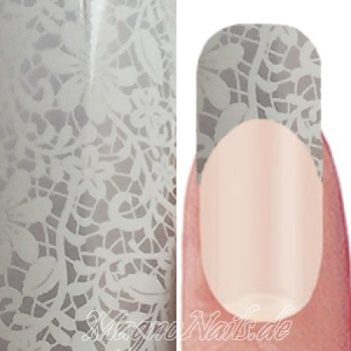 Nail Art Transfer Folie 1m - Nail Foil -  Lace White Nagelfolie Nageldesign Folie Tranferfolie Nailart